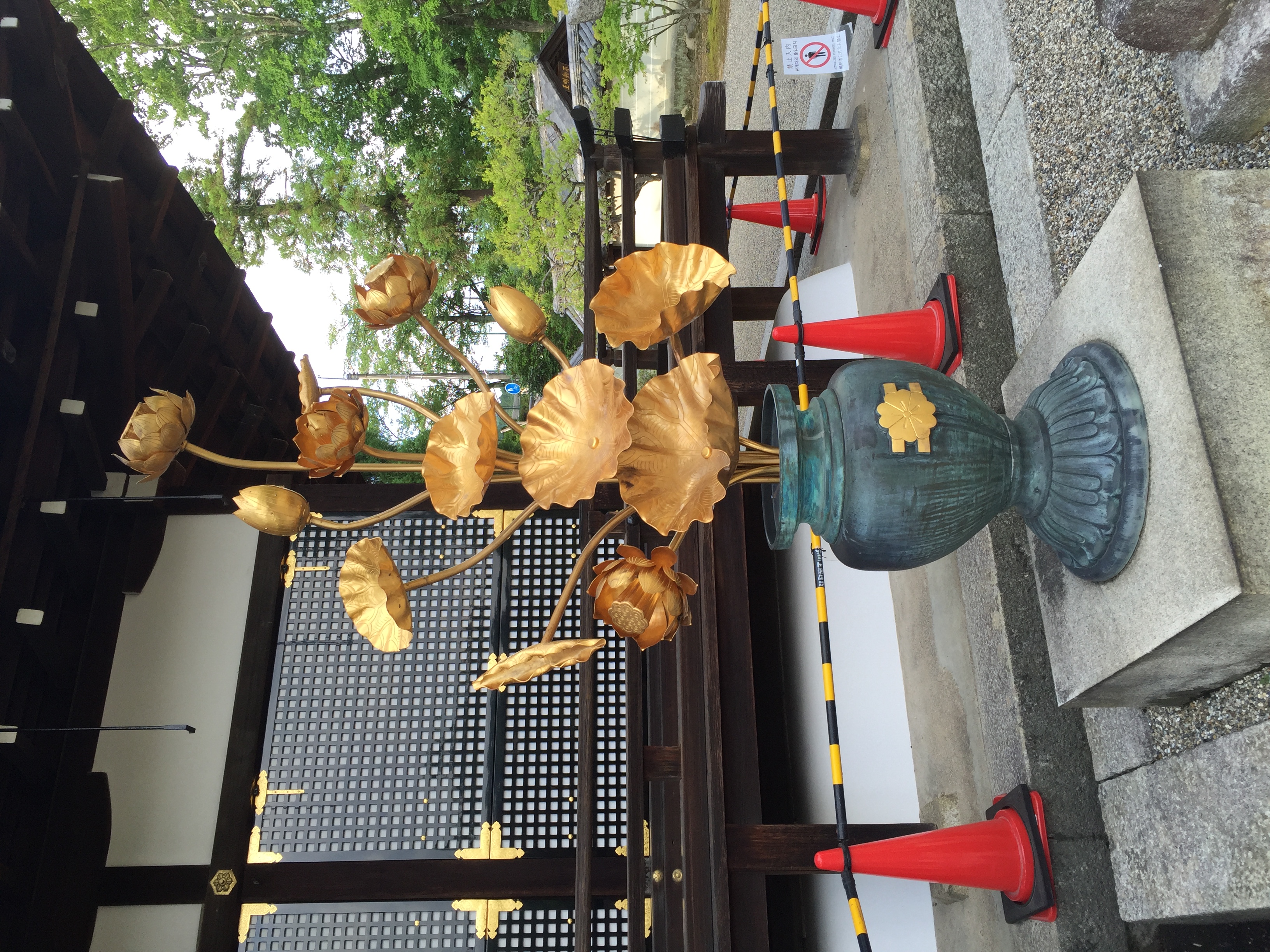 Golden lotus sculpture at Japanese temple — PTO Travel Agency Japan